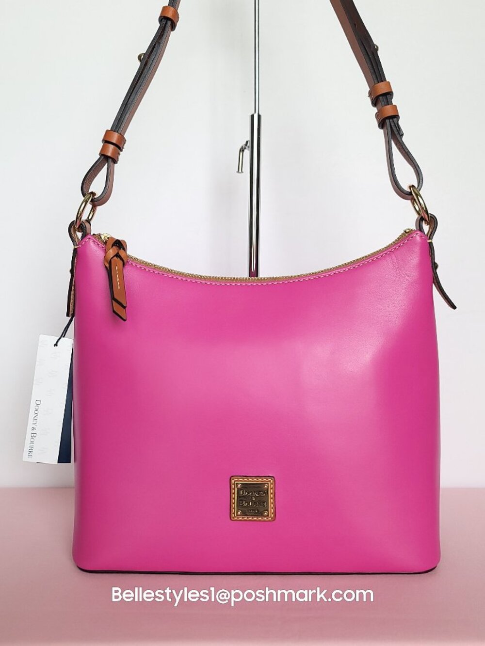DOONEY & BOURKE Wexford Smooth Leather Hobo Shoulder Bag-Magenta color 🎈$169.